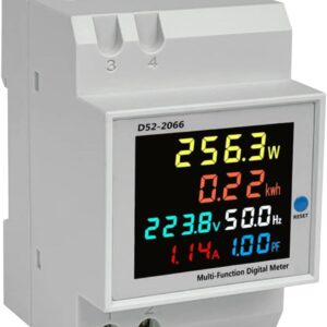 Model D52-2066 6in1 Display Smart Meter DIN Rail AC Monitor Voltage Current Power Factor Active Kwh Electric Energy Frequency Meter,Multi-Function Digital Meter